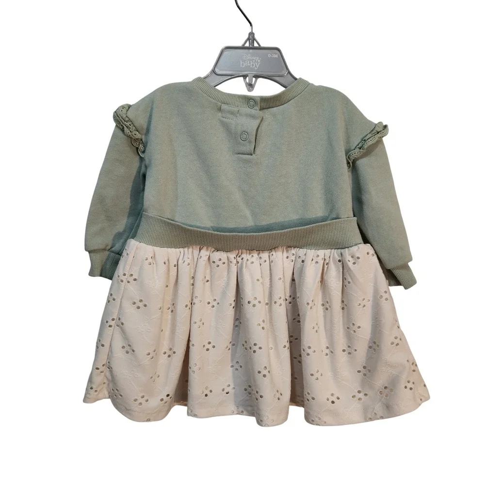 Kensie Baby‎ Girl Mint Green Sweater Dress Eyelet Skirt Butterfly Embroidery 12M